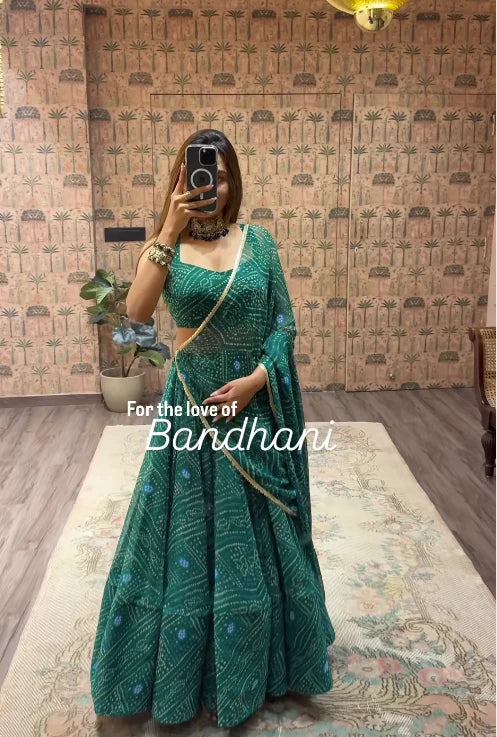 Morali Traditional Bandhani Lehenga Choli Set