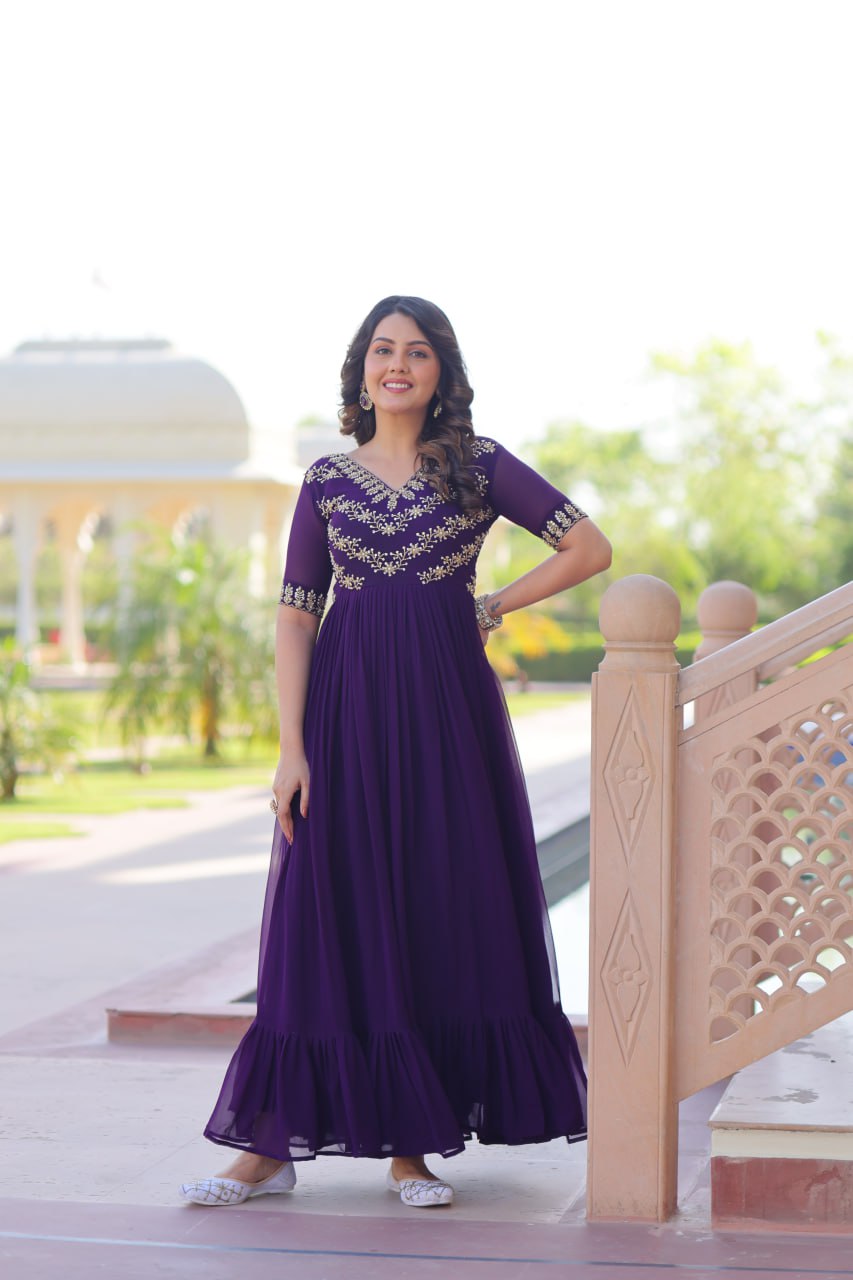 Aayna Elegant Bloom Anarkali Dress