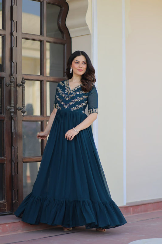 Aayna Elegant Bloom Anarkali Dress