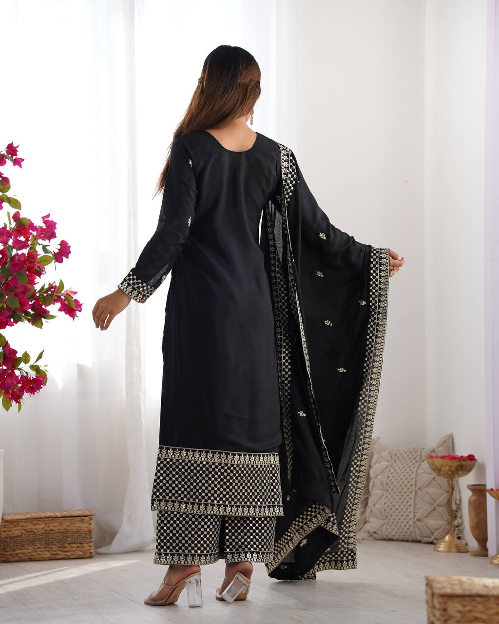 Lovely Pure Chinon Silk Fabric Kurta Set