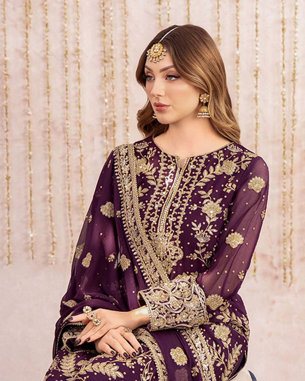 Noor E Shahi Traditionl Georgette Plazoo Set