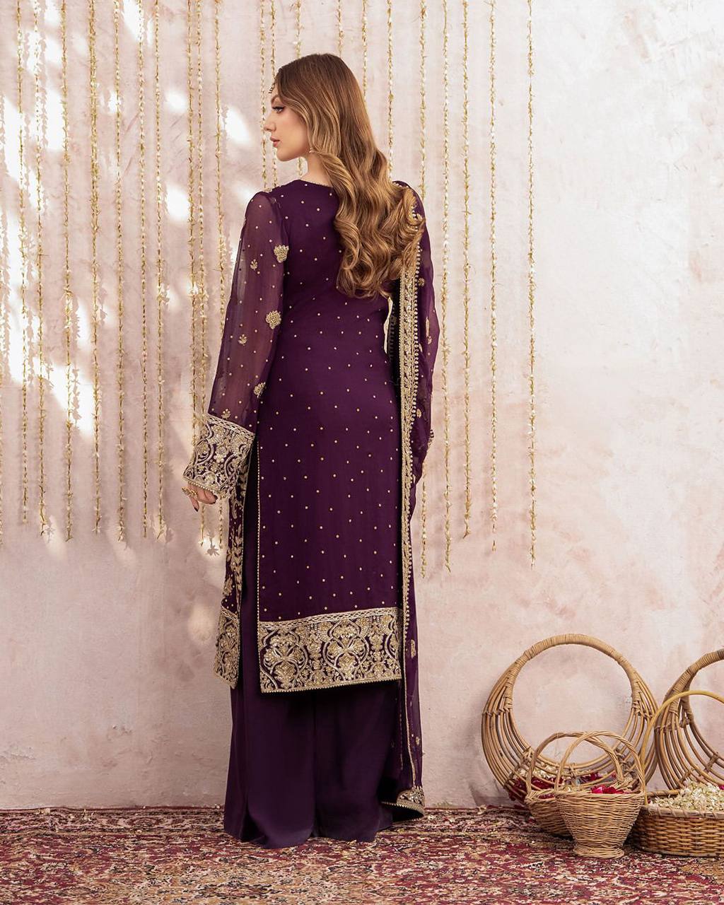 Noor E Shahi Traditionl Georgette Plazoo Set