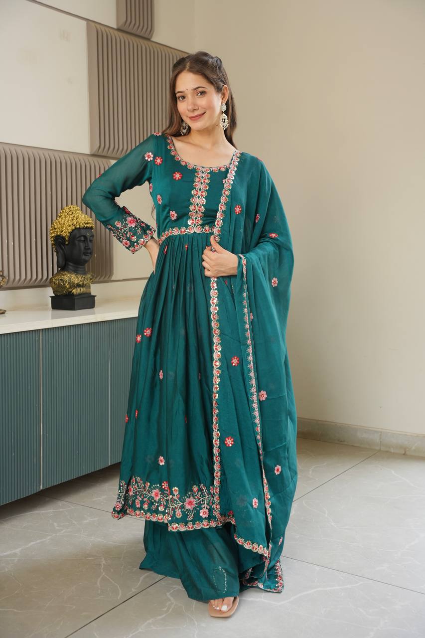 Mahi Noha Crush Silk Designer Gown Set