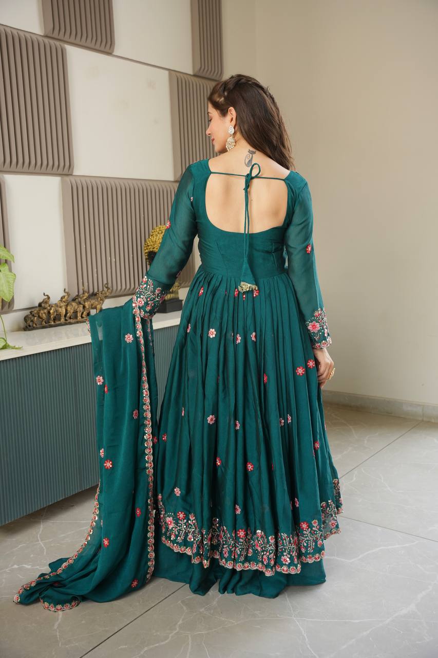 Mahi Noha Crush Silk Designer Gown Set