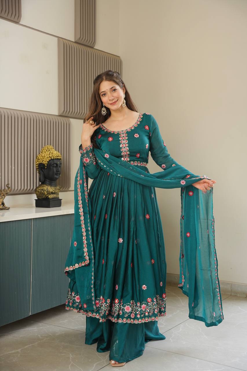 Mahi Noha Crush Silk Designer Gown Set