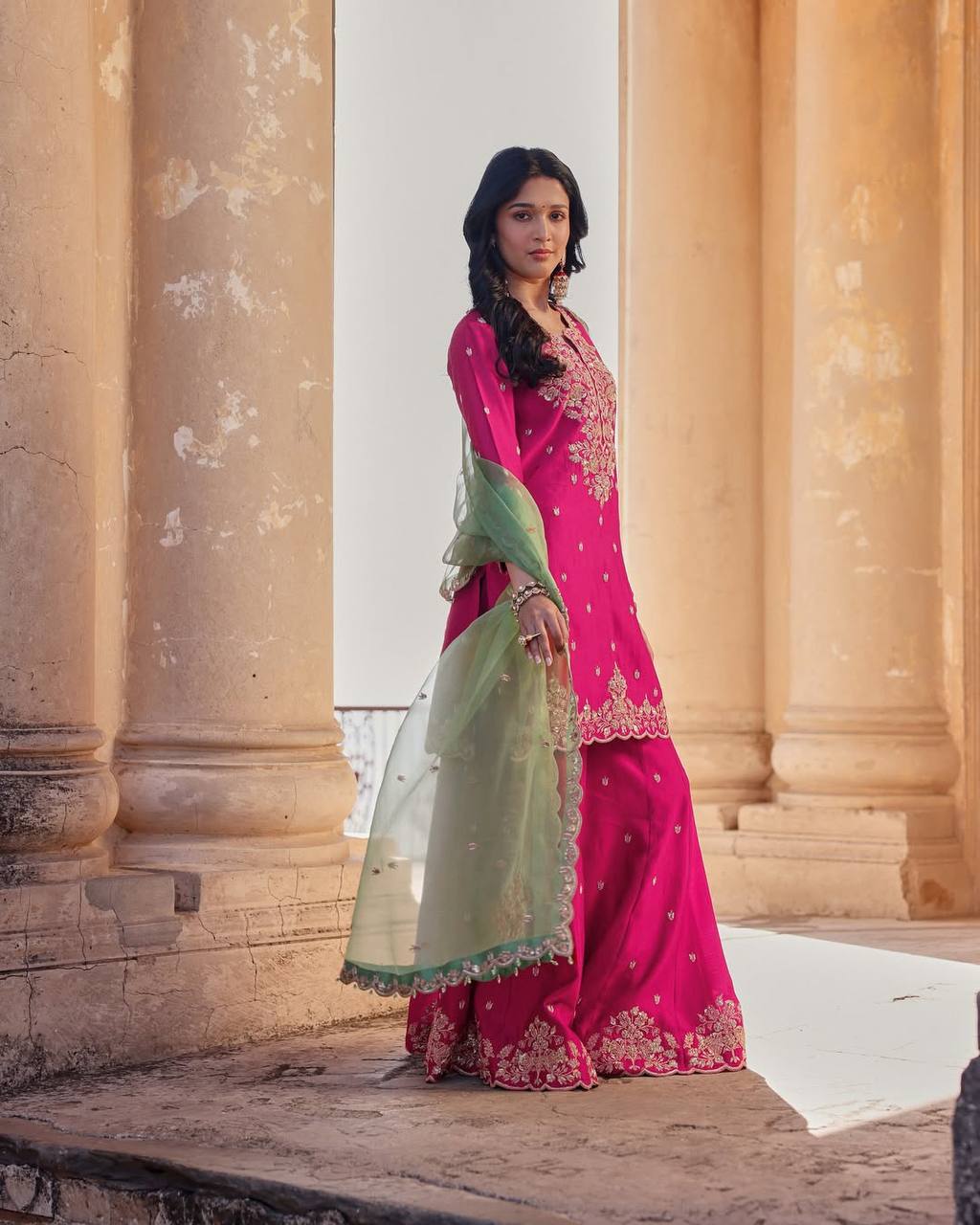 Risha Chinon Sequence Party Wear Sharara