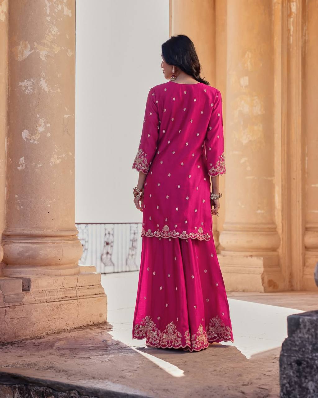 Risha Chinon Sequence Party Wear Sharara