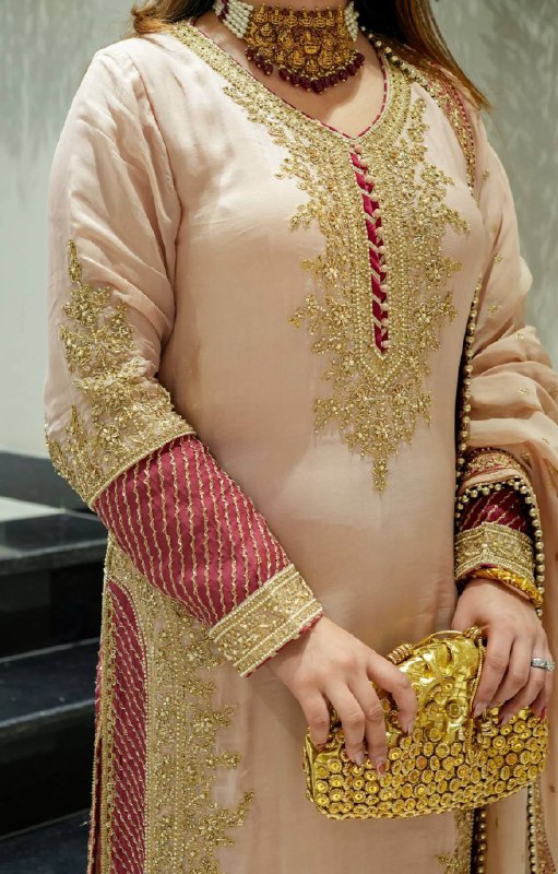 Rehana Silk Moti Handwork Sharara Suit Set