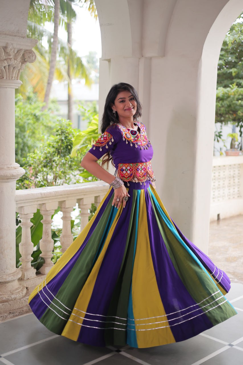 Multi Navratri Special Beautiful Designer Lahenga Choli