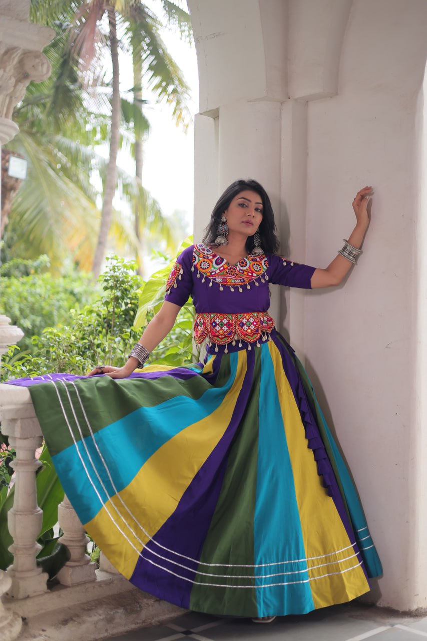 Multi Navratri Special Beautiful Designer Lahenga Choli