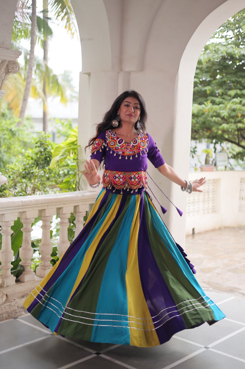 Multi Navratri Special Beautiful Designer Lahenga Choli
