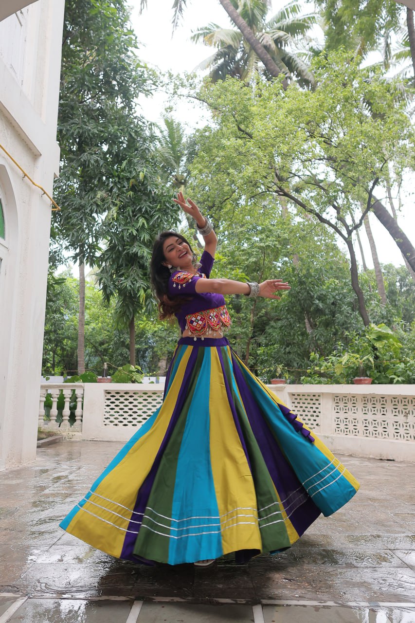 Multi Navratri Special Beautiful Designer Lahenga Choli