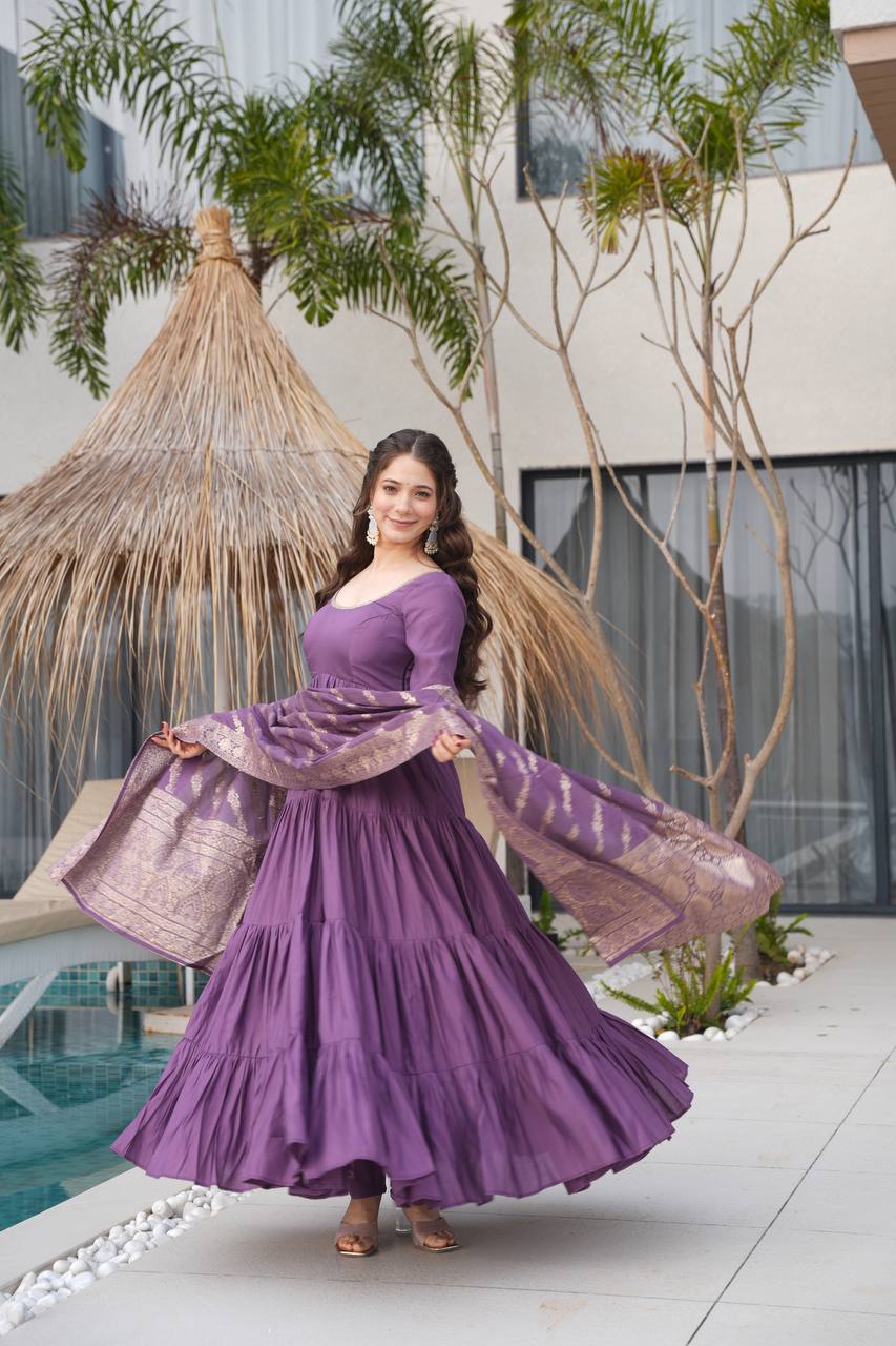 Ruhi Gorgeous Designer Romansilk Chanderi Beautifull Anarkali