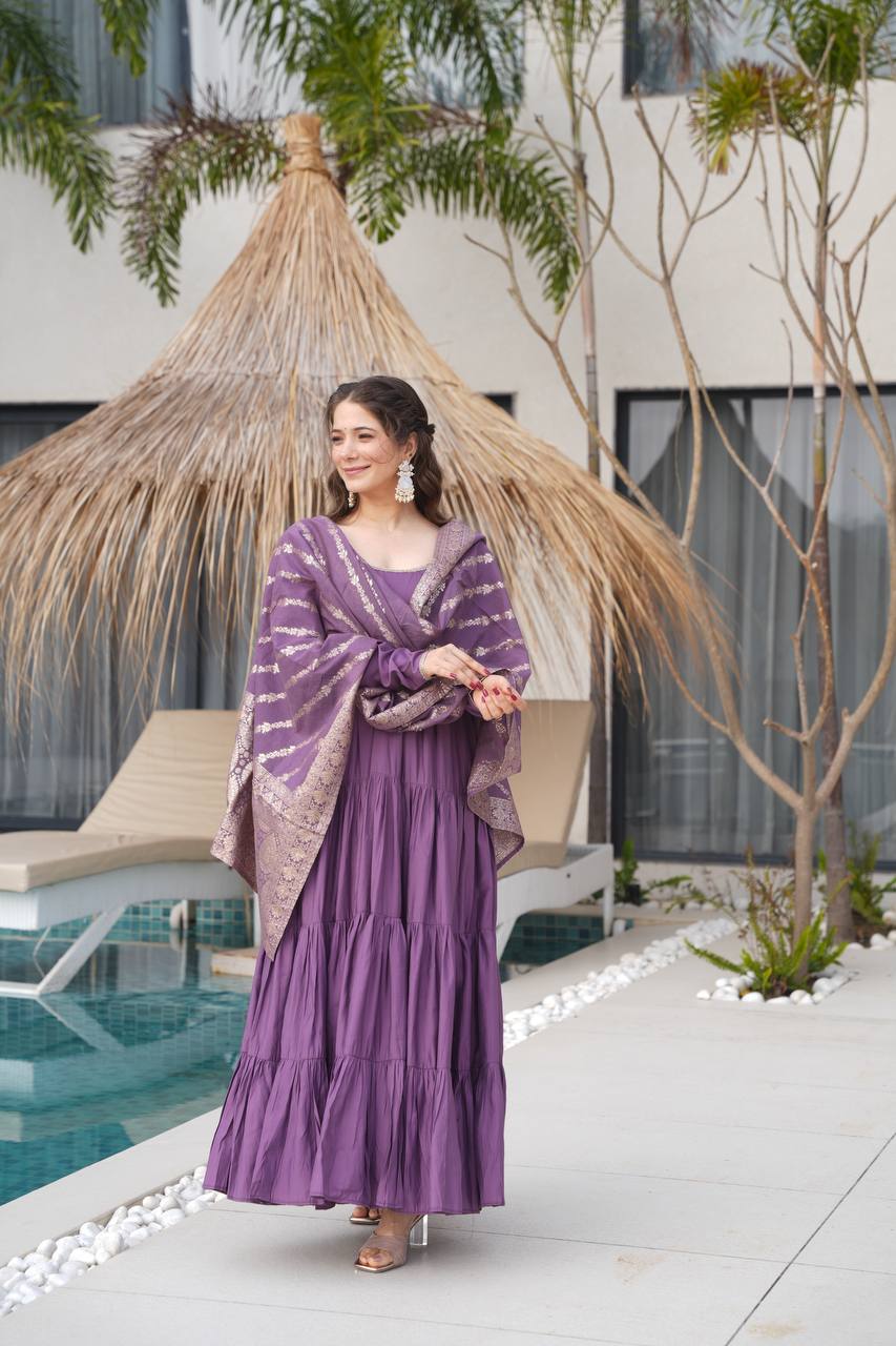 Ruhi Gorgeous Designer Romansilk Chanderi Beautifull Anarkali