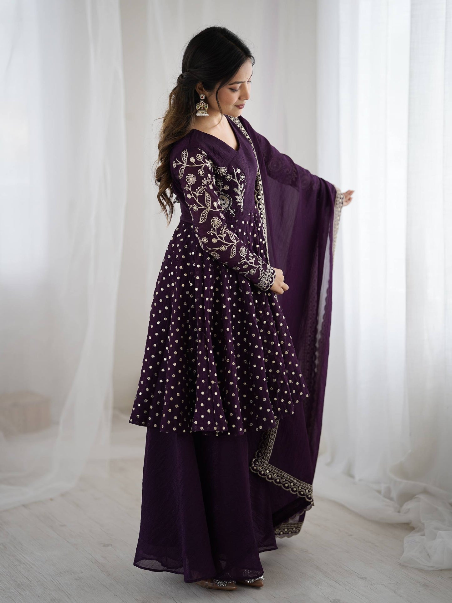 Pankhudi Embroidery Sequence Work Suit Set