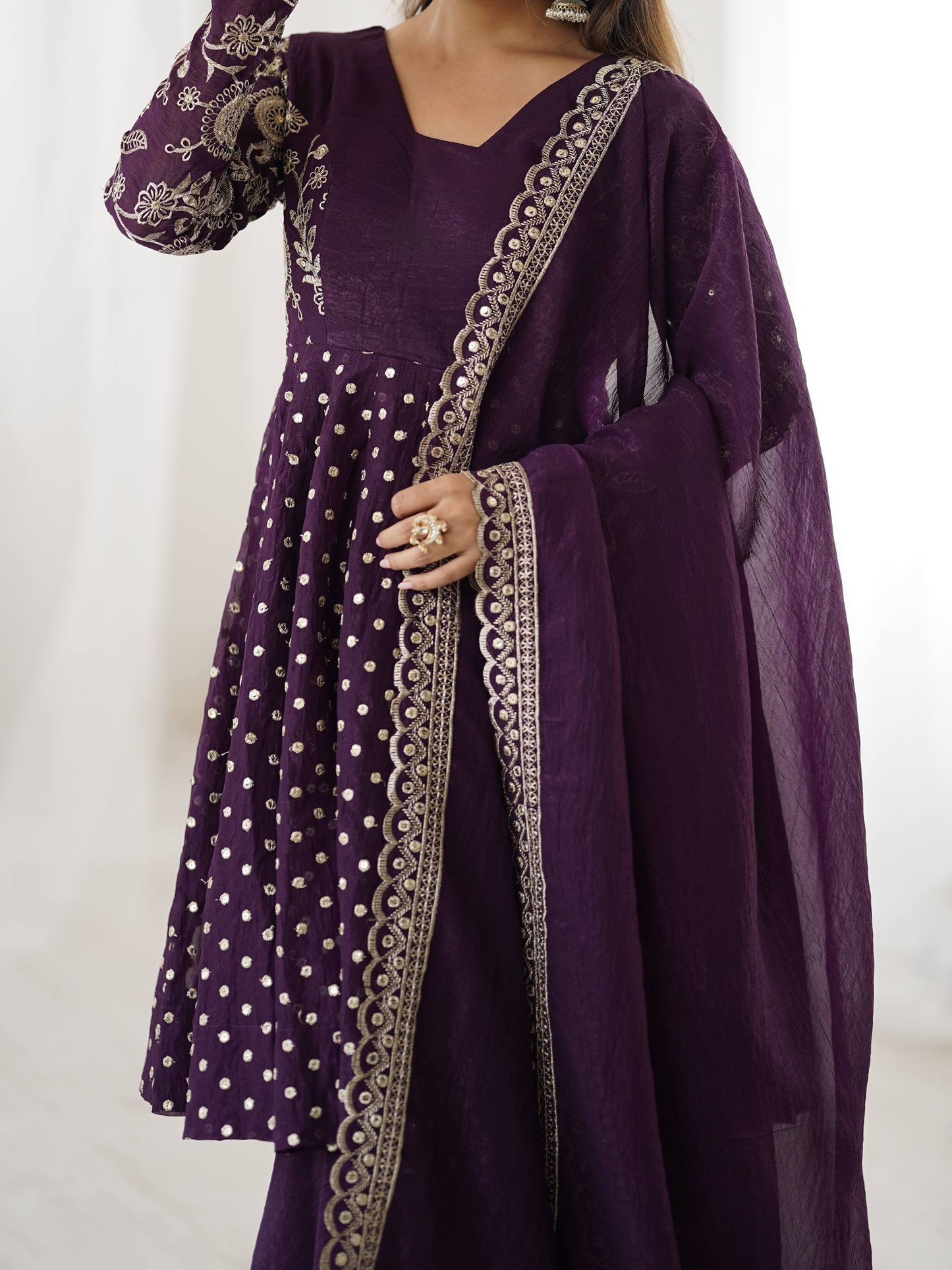 Pankhudi Embroidery Sequence Work Suit Set