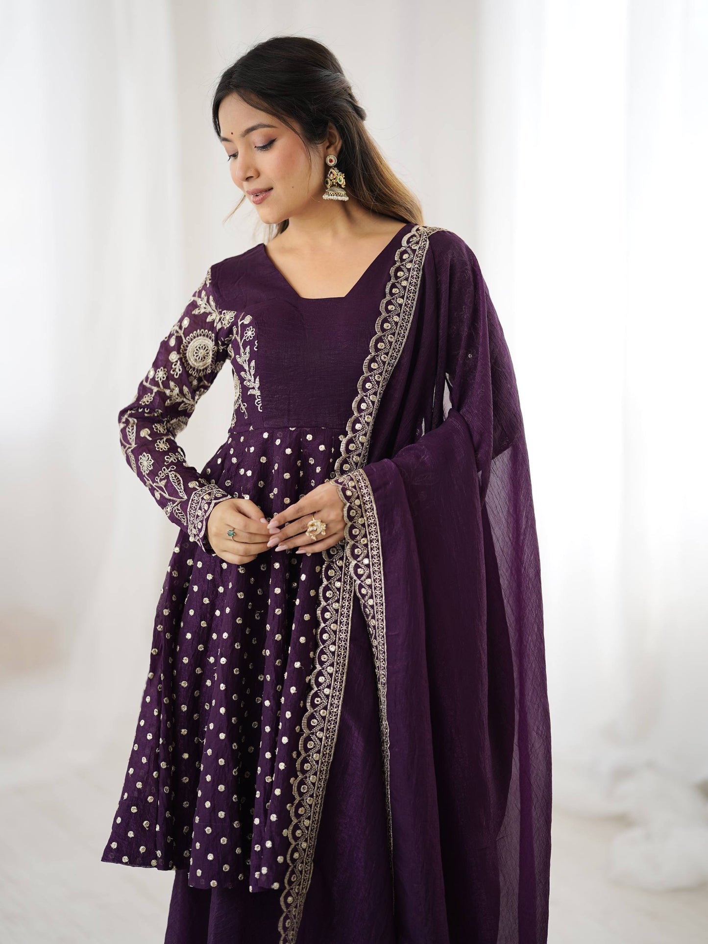 Pankhudi Embroidery Sequence Work Suit Set