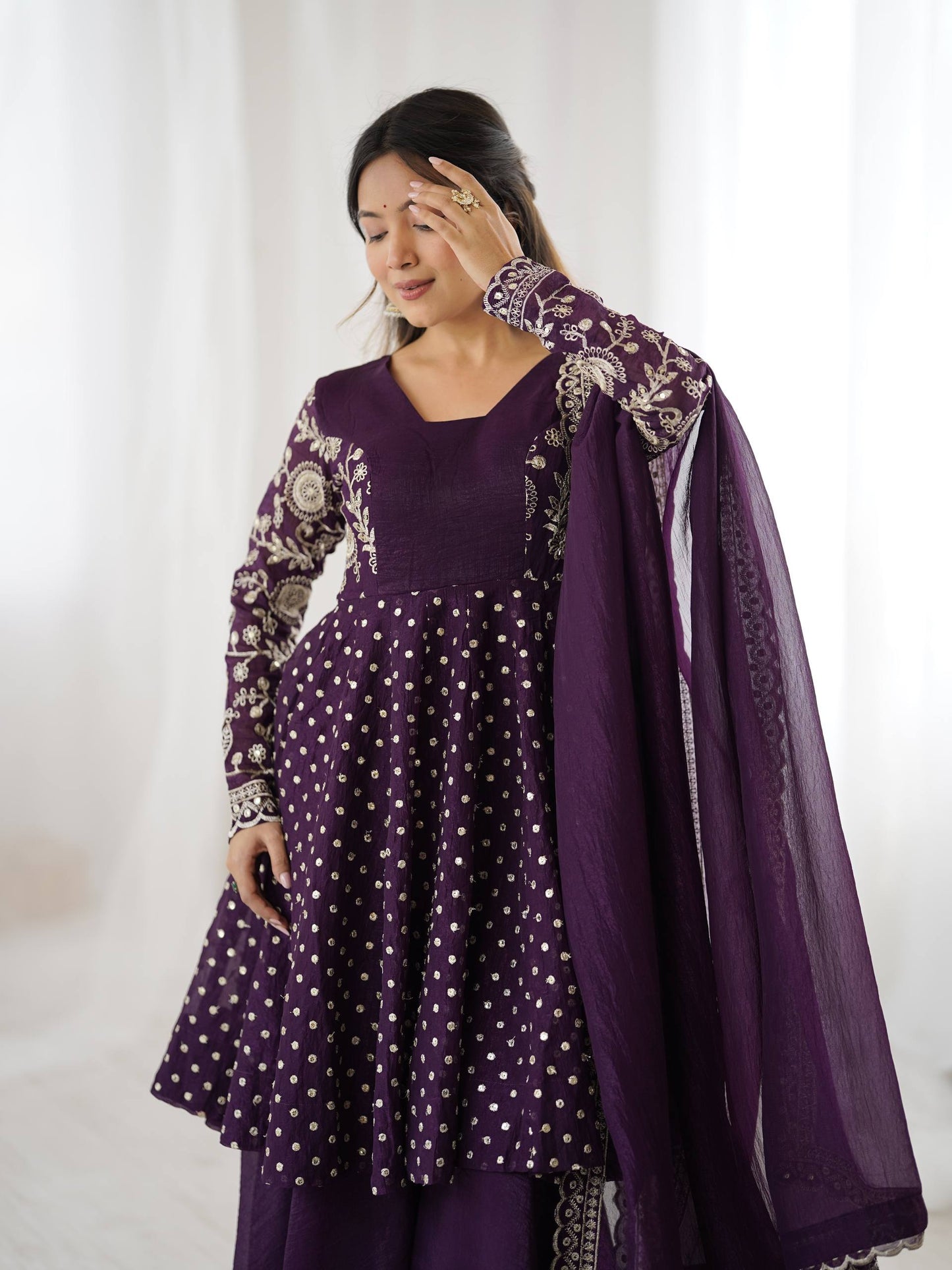 Pankhudi Embroidery Sequence Work Suit Set