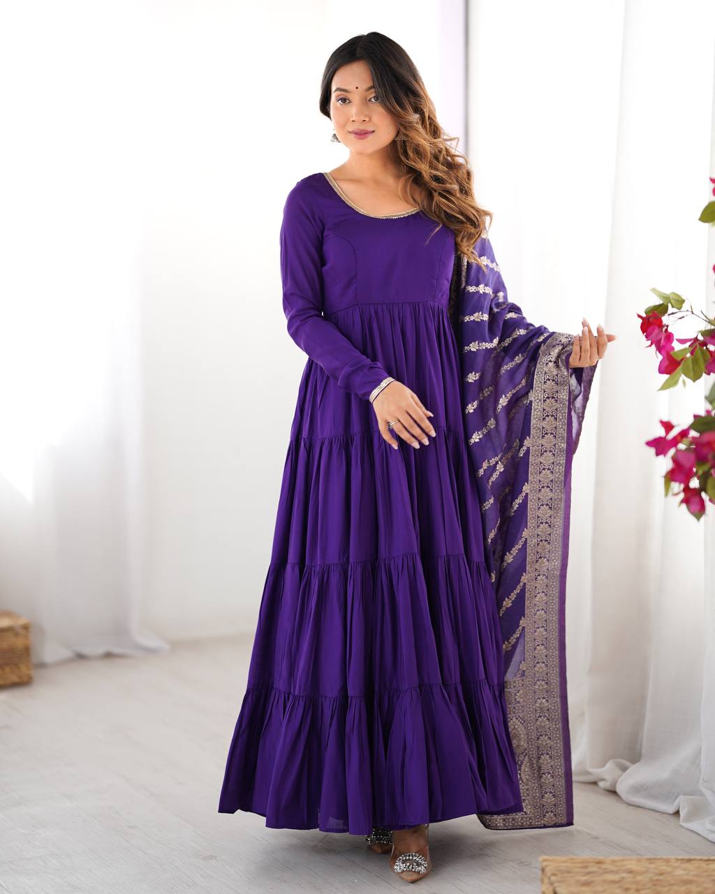 Zuri Romansilk Chanderl Fabric Anarkali