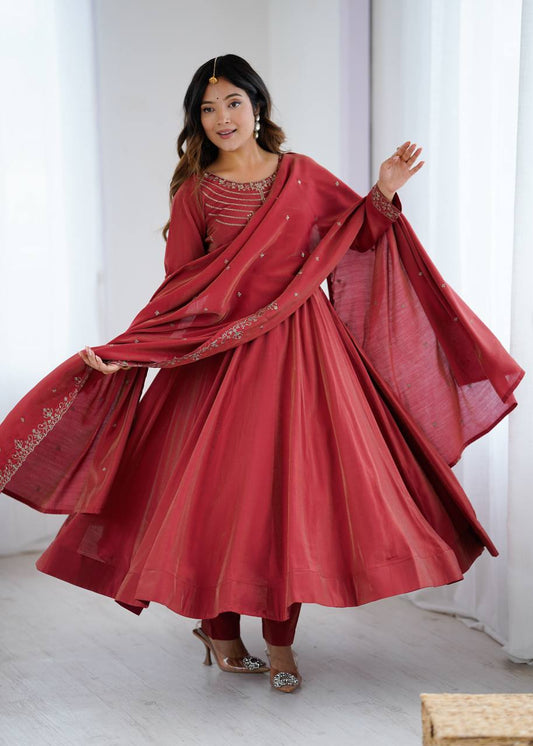 Mahi Chanderi Silk Anarkali Gown