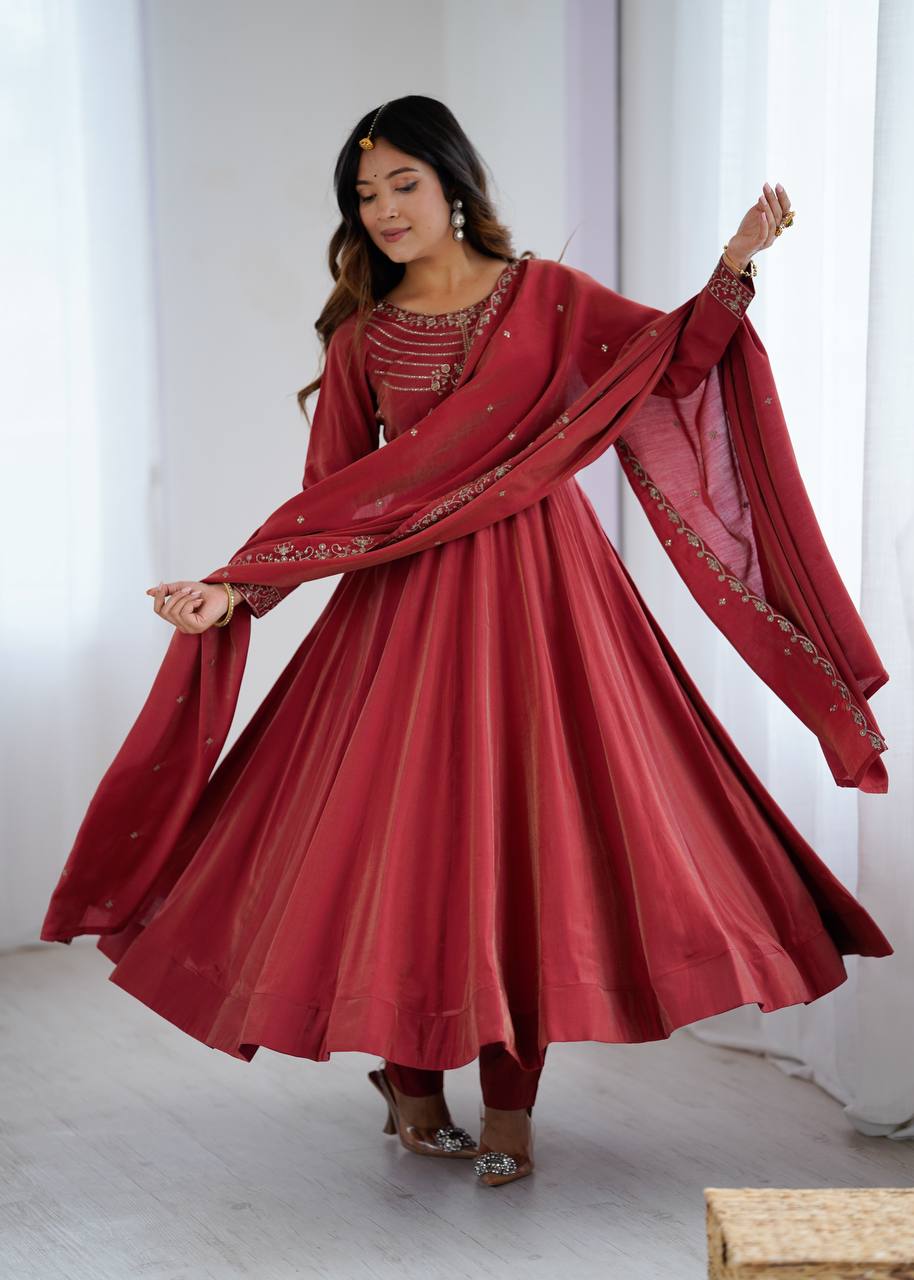Mahi Chanderi Silk Anarkali Gown