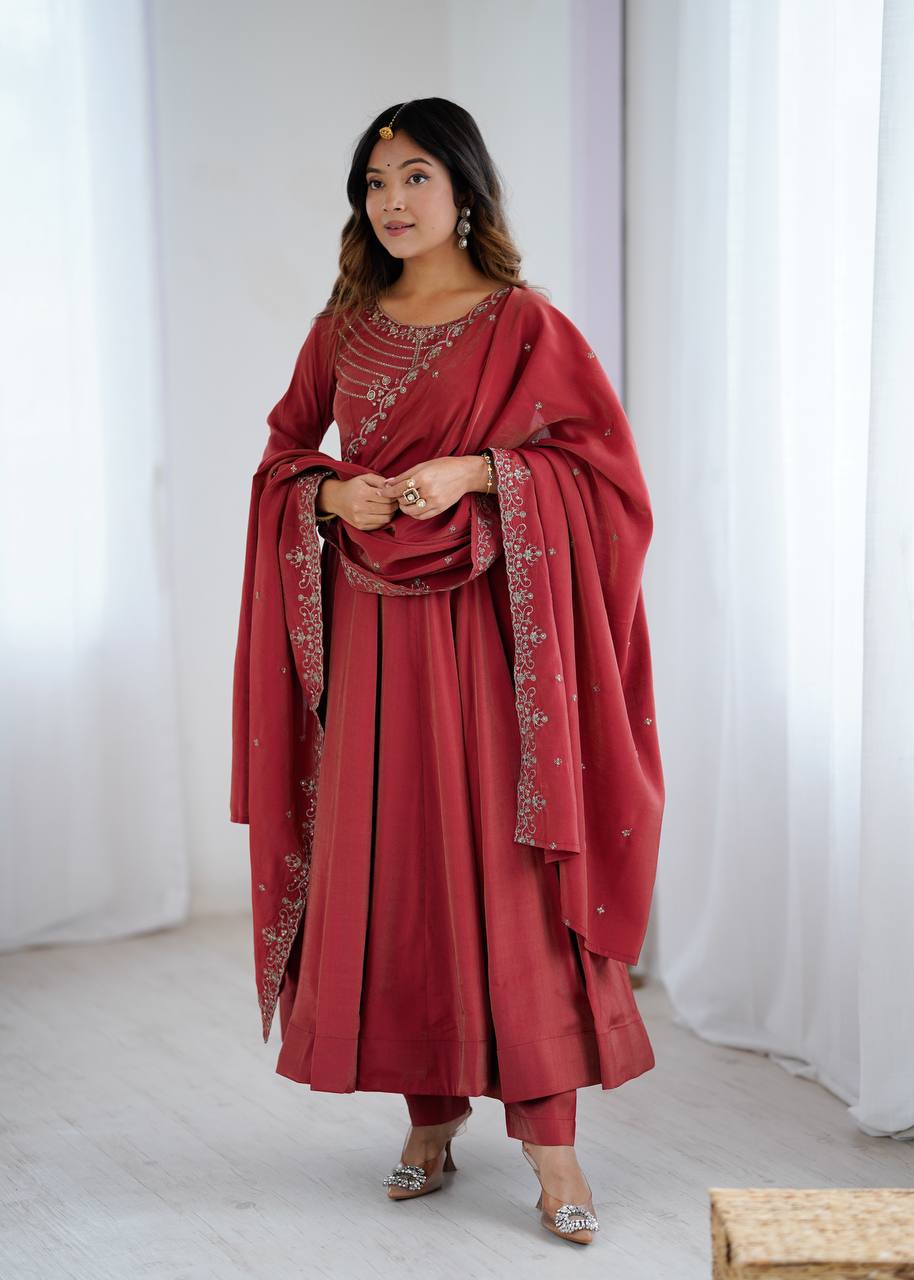 Mahi Chanderi Silk Anarkali Gown