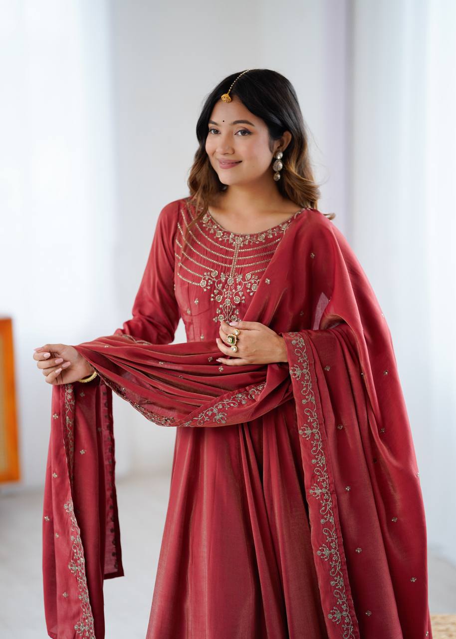 Mahi Chanderi Silk Anarkali Gown
