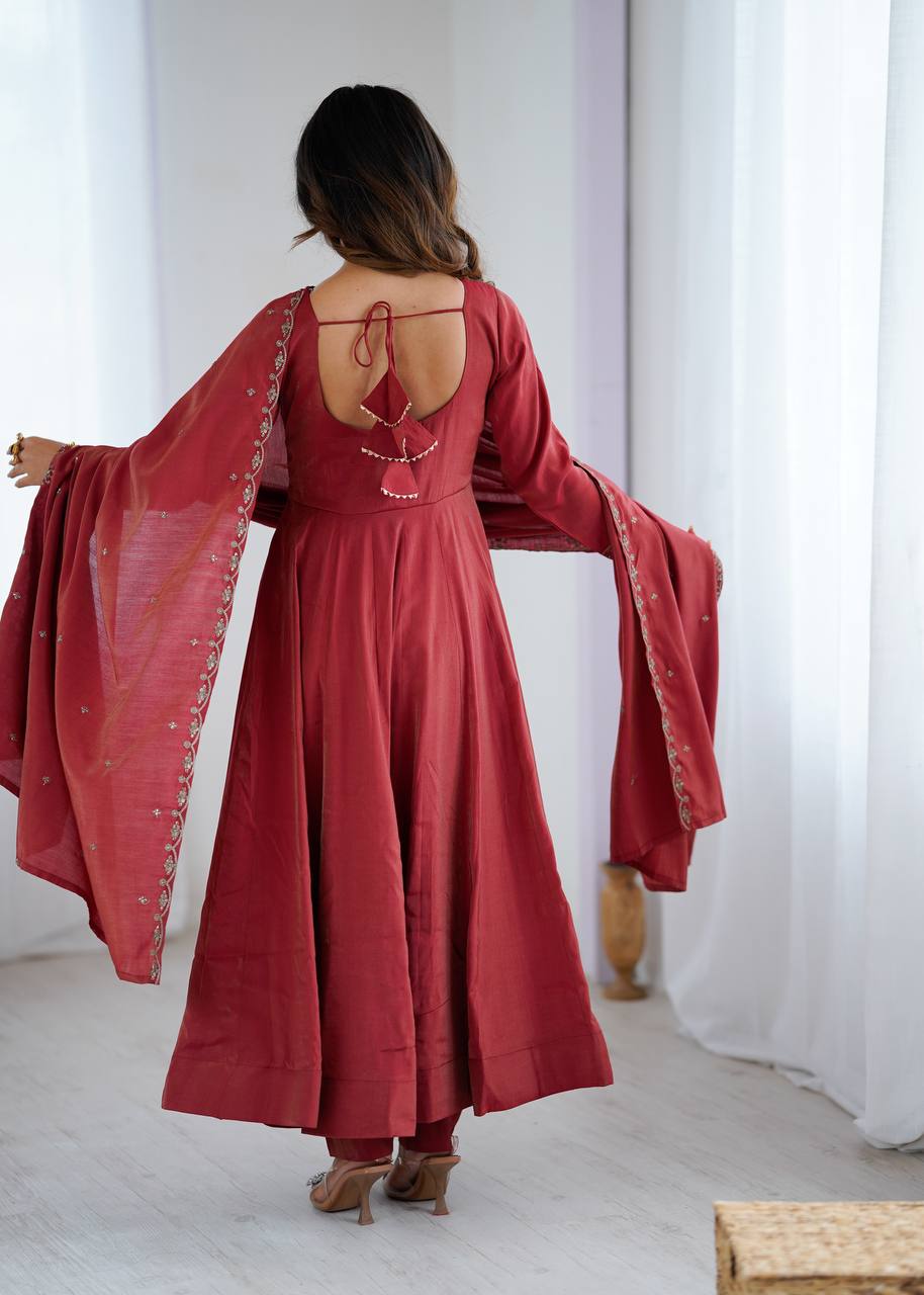 Mahi Chanderi Silk Anarkali Gown