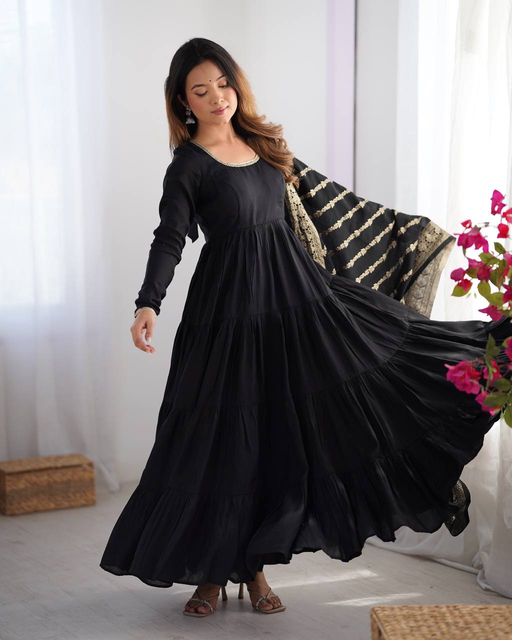 Zuri Romansilk Chanderl Fabric Anarkali