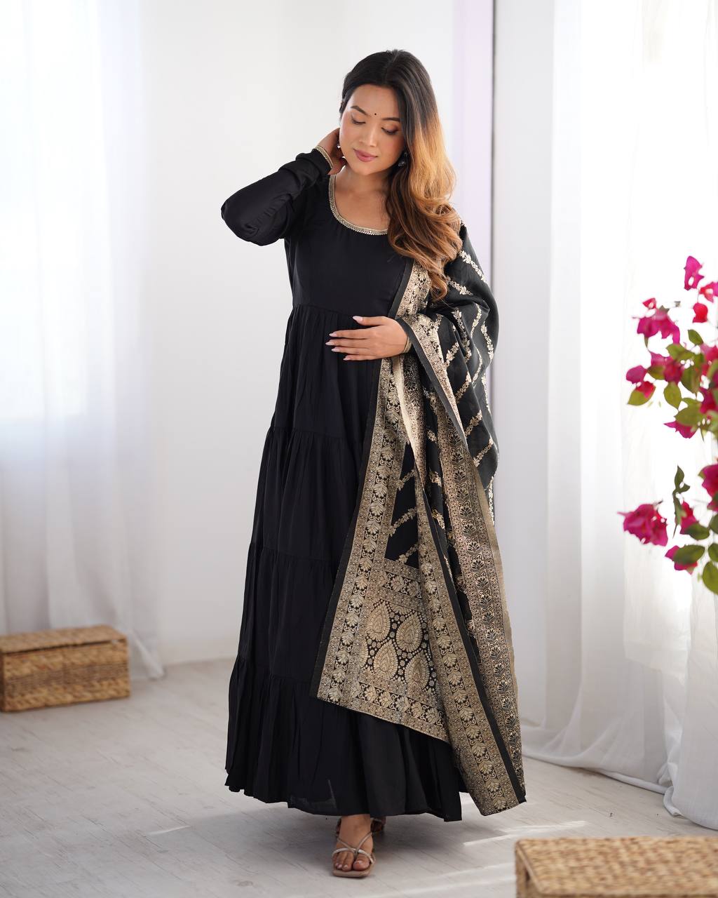 Zuri Romansilk Chanderl Fabric Anarkali