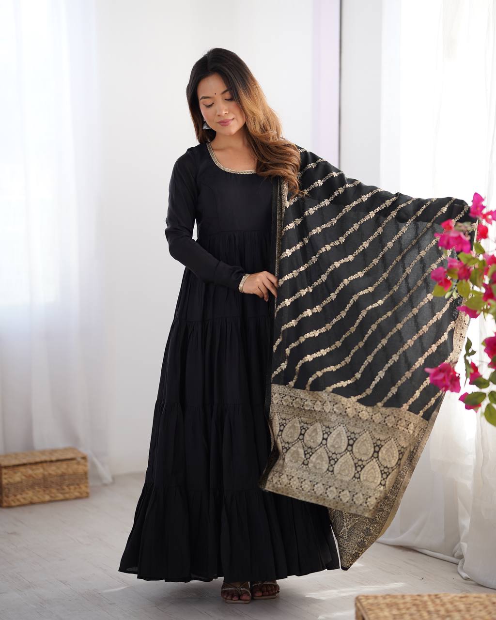 Zuri Romansilk Chanderl Fabric Anarkali