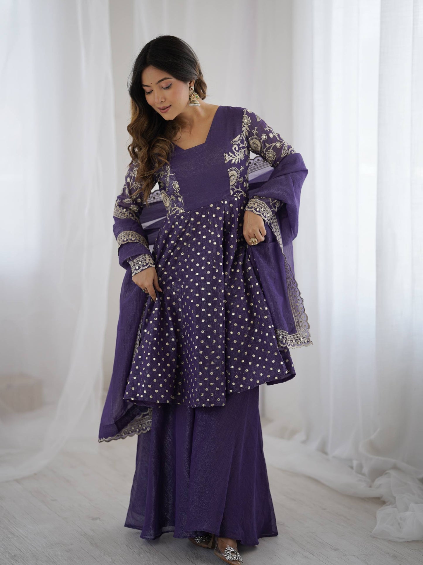 Pankhudi Embroidery Sequence Work Suit Set