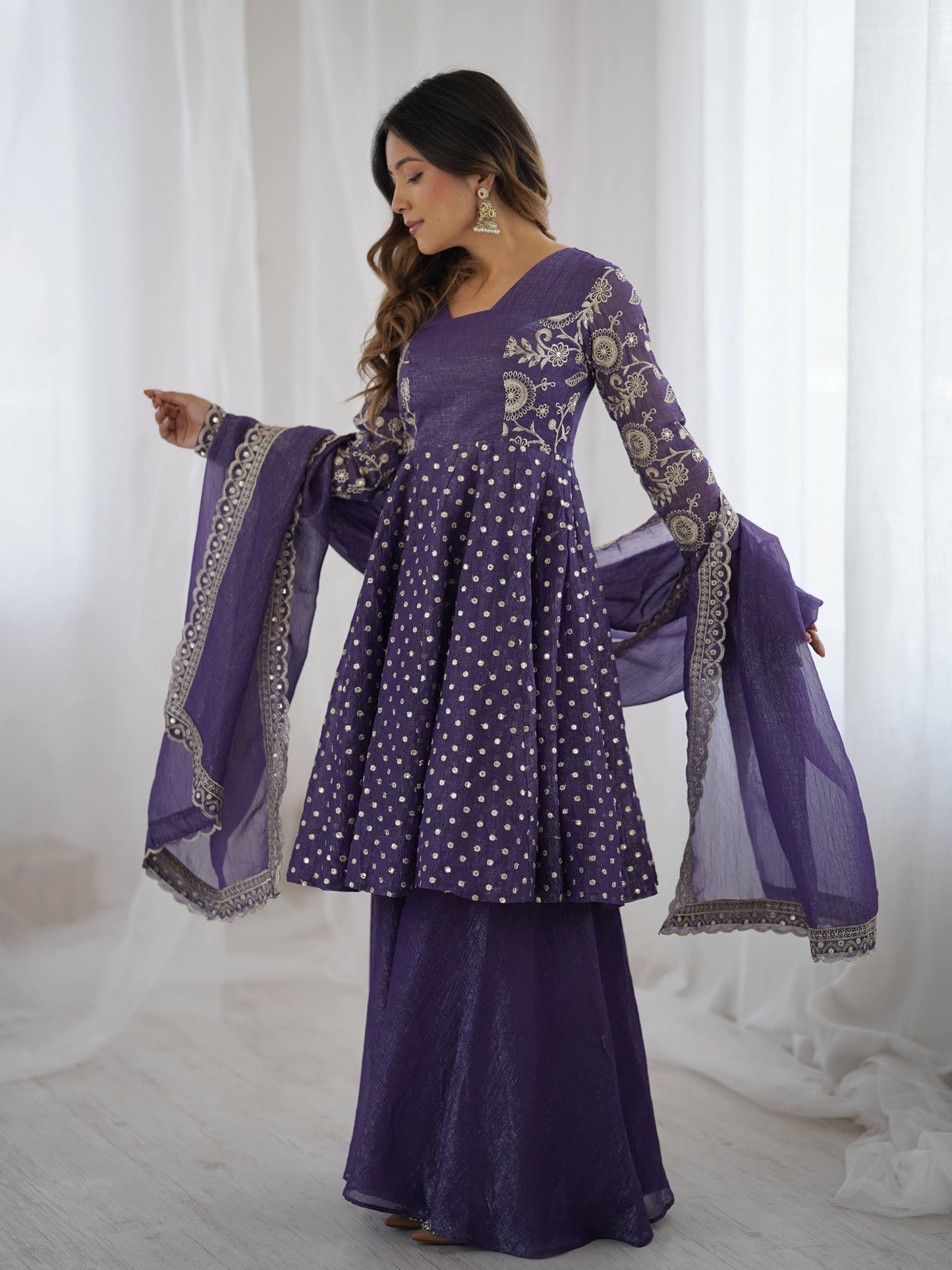 Pankhudi Embroidery Sequence Work Suit Set