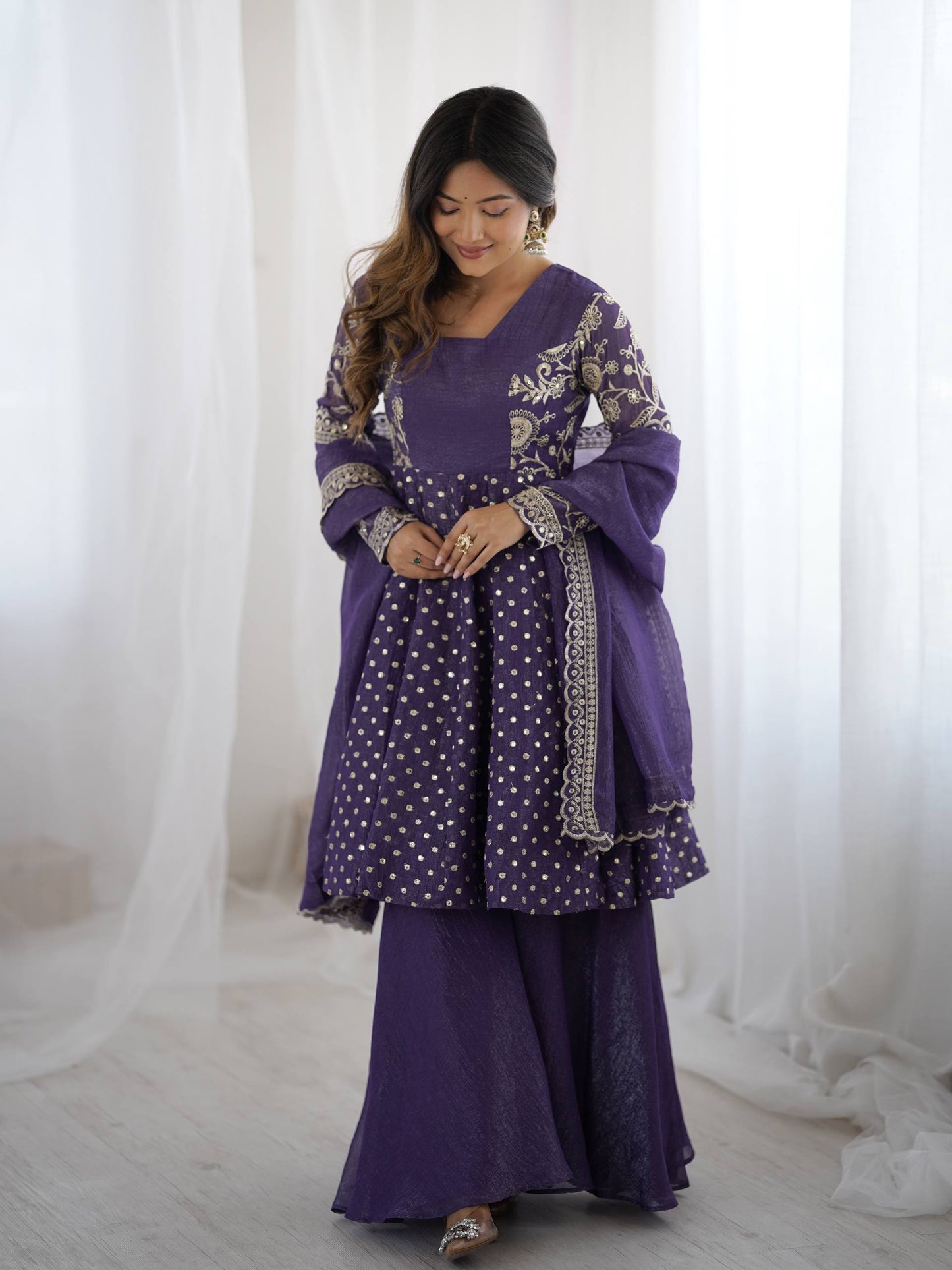 Pankhudi Embroidery Sequence Work Suit Set
