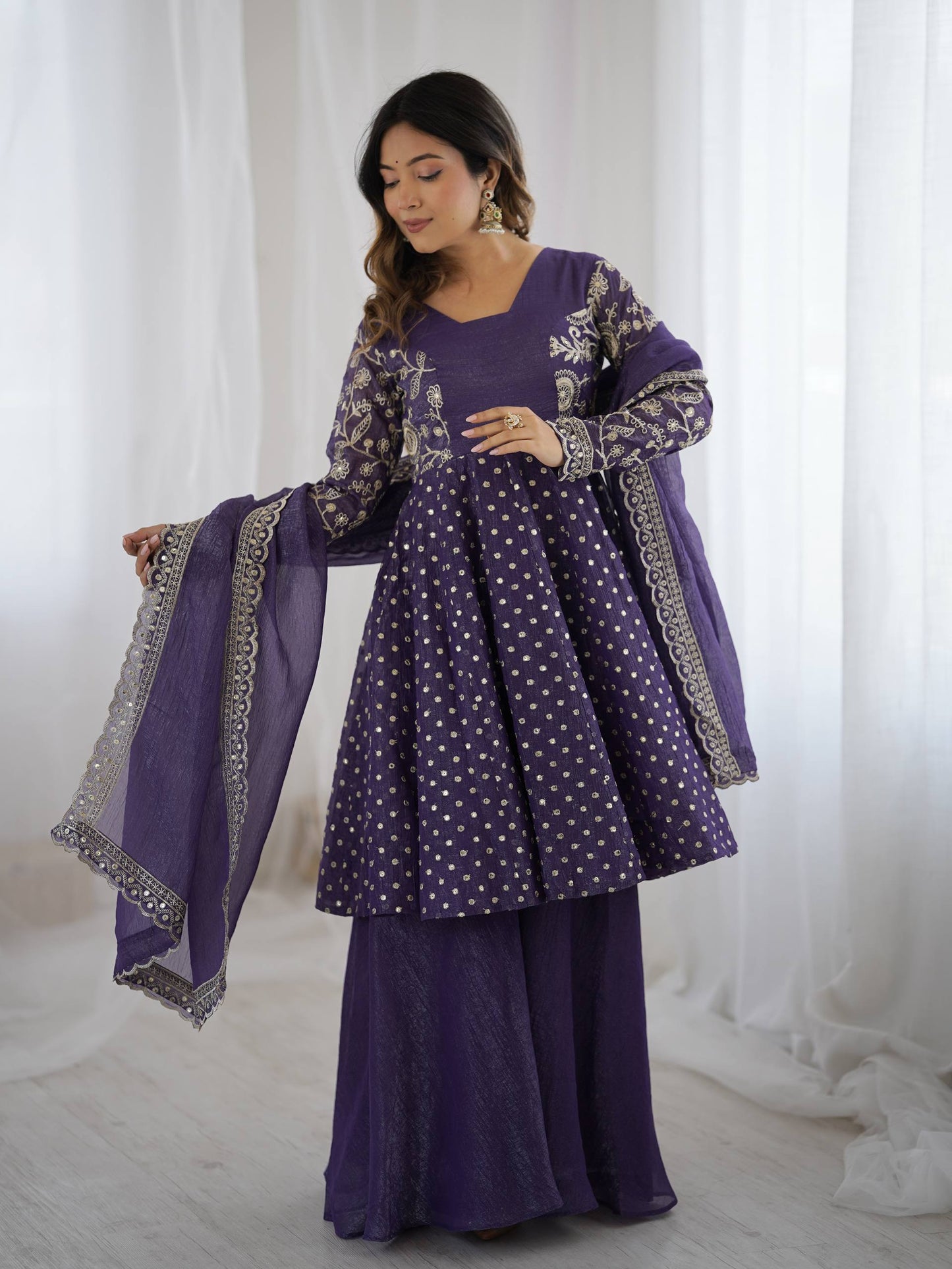 Pankhudi Embroidery Sequence Work Suit Set