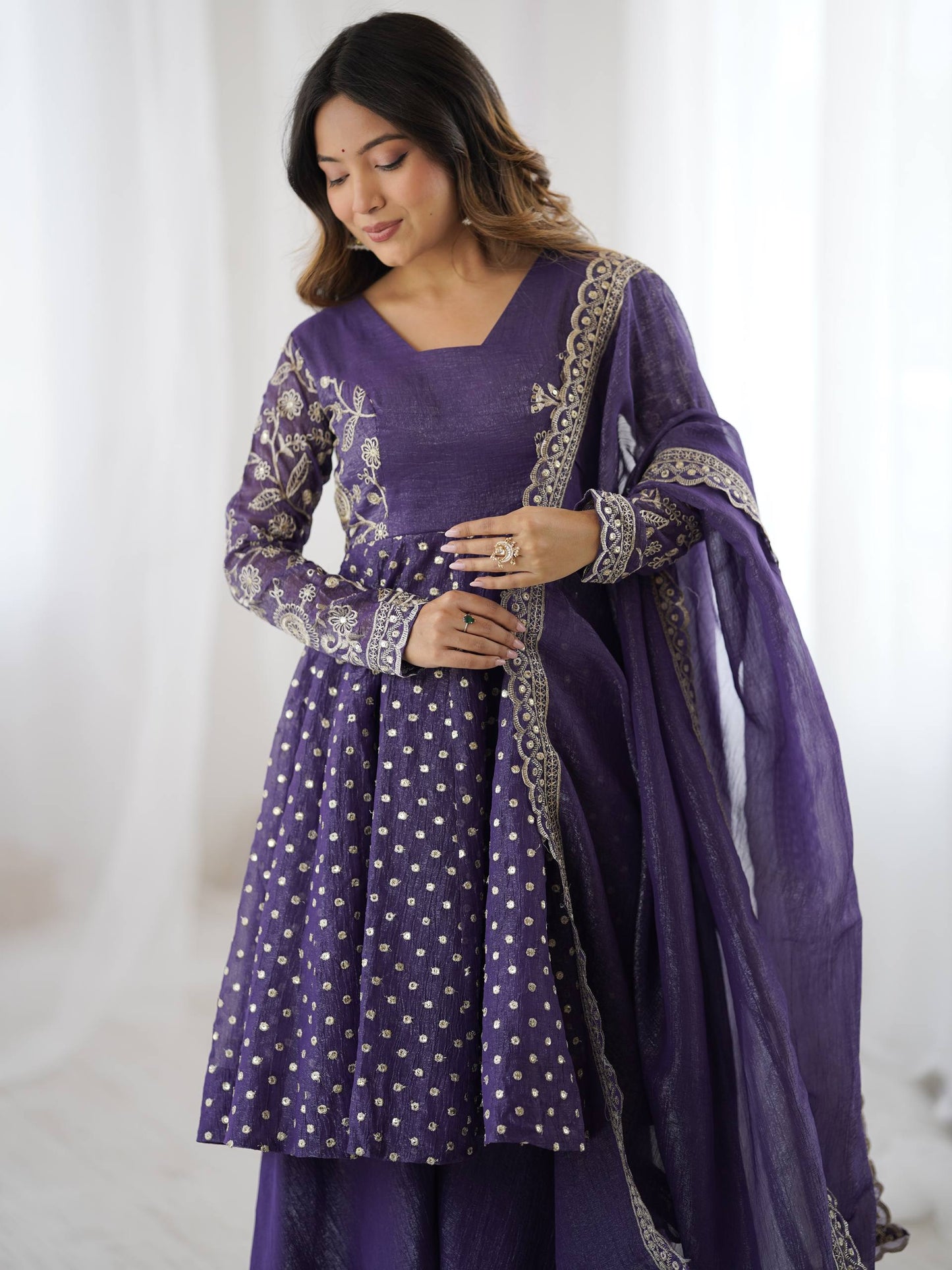 Pankhudi Embroidery Sequence Work Suit Set