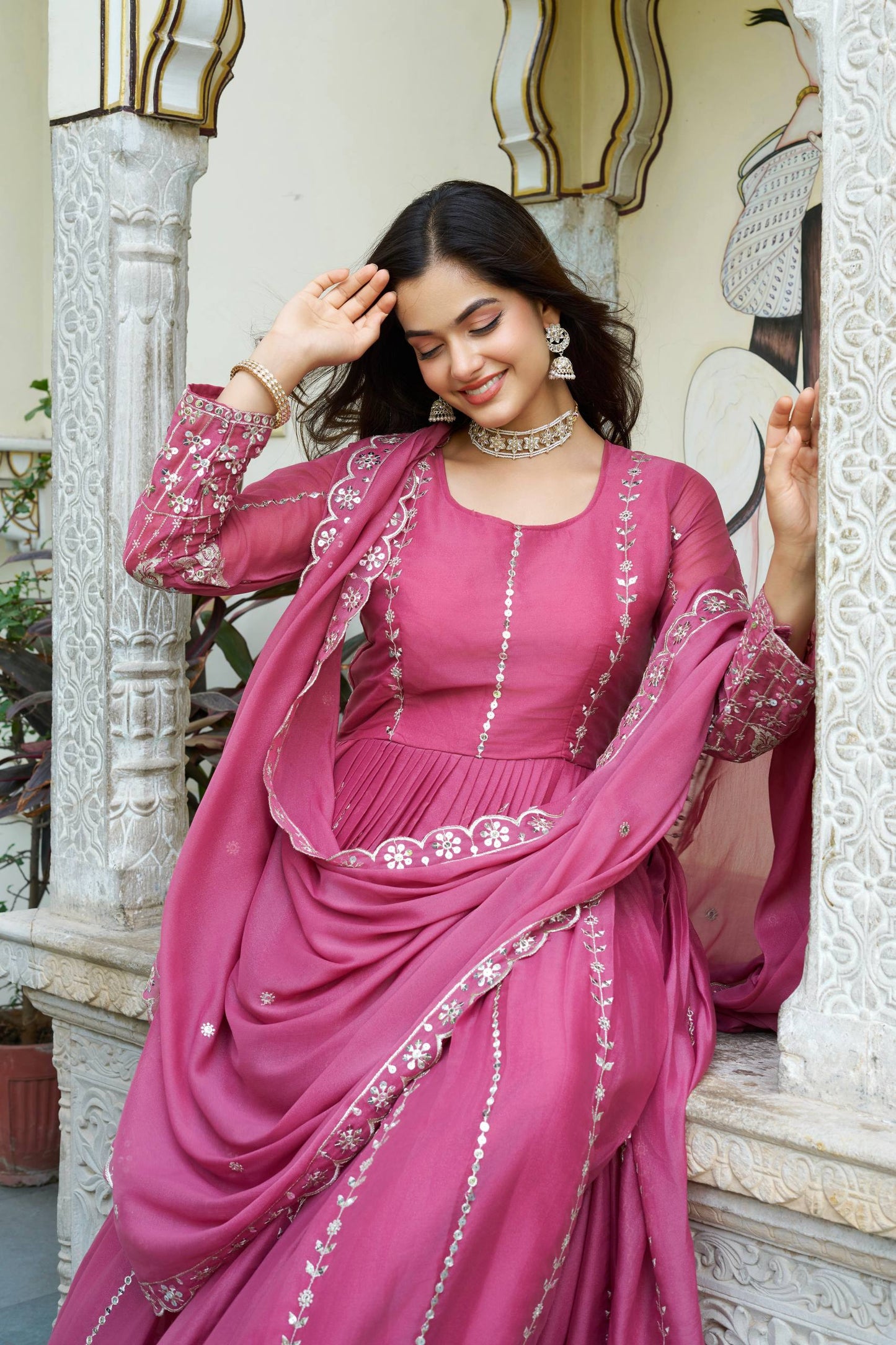 Twince Star Georgette Beautifil Gown Set