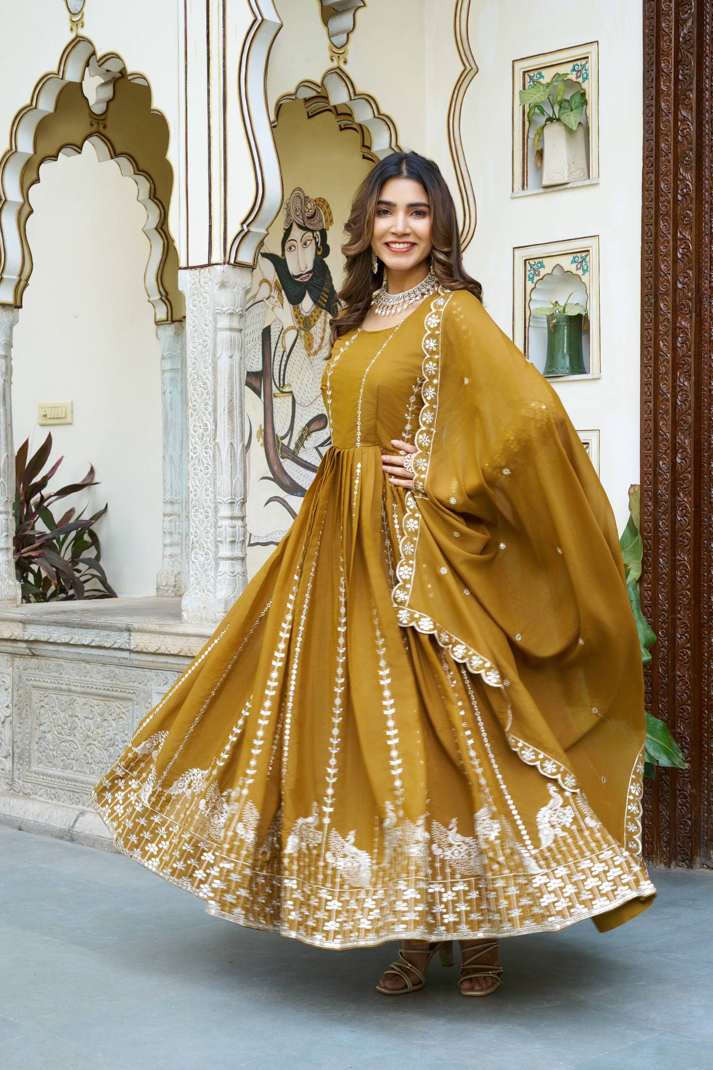 Twince Star Georgette Beautifil Gown Set