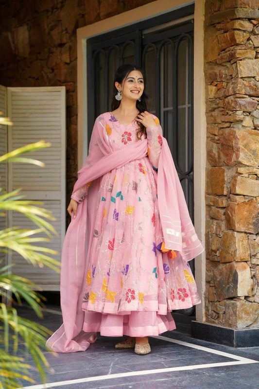 Pink Pari Jaipuri Beautifull Suit Set