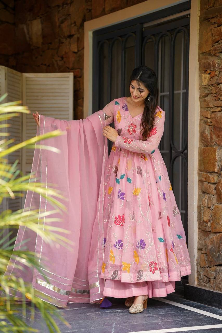 Pink Pari Jaipuri Beautifull Suit Set