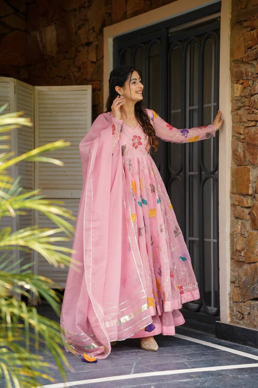 Pink Pari Jaipuri Beautifull Suit Set