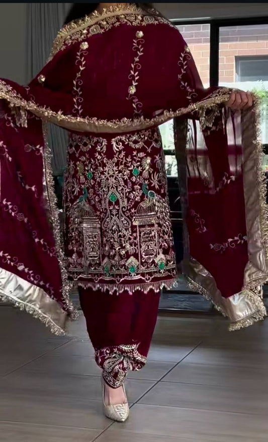 Nargis Fiza Natural Crep Dhoti Styles Suit