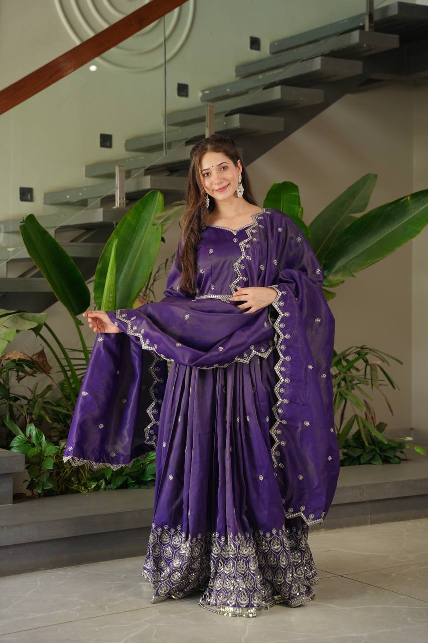 Ziya's Designer Party Wear Shimmer Silk Gown
