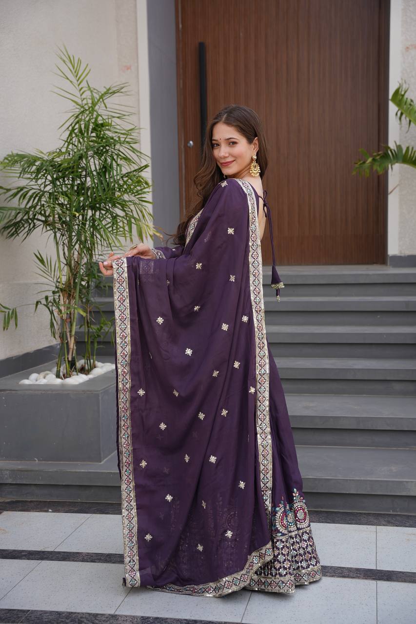 Rakhi Heavy Diamond Silk Designer Gown Set