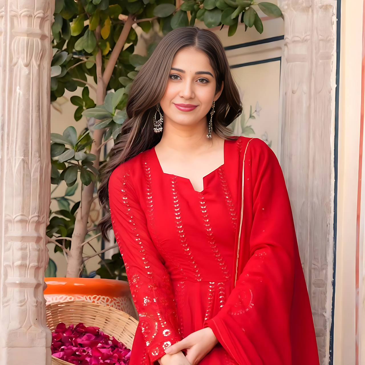 Diva's Designer Embroidered Georgette Anarkali Set