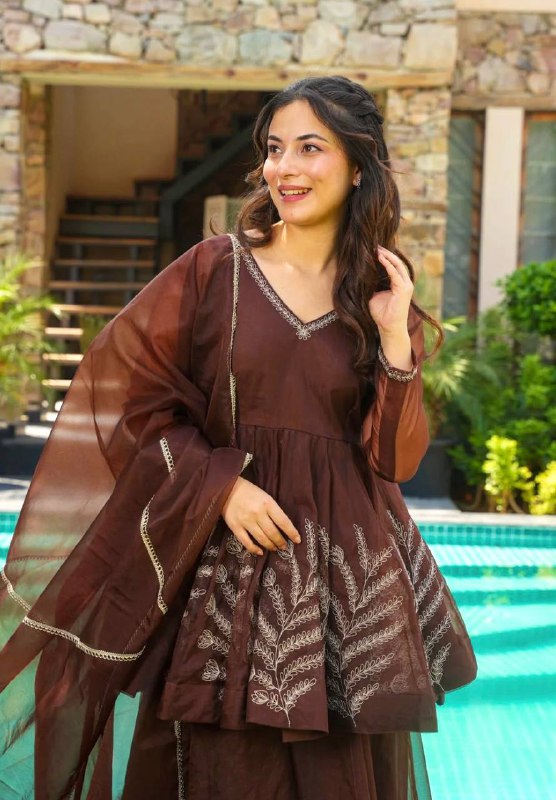 Afsana Brown Sharara Set