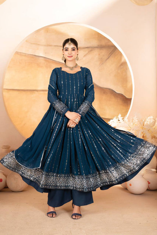 Neha Crafted Zarista Blue Anarkali Suit