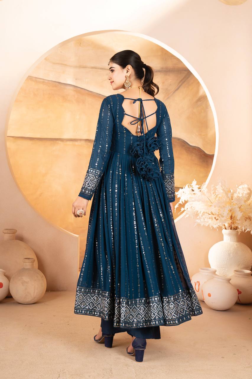 Neha Crafted Zarista Blue Anarkali Suit