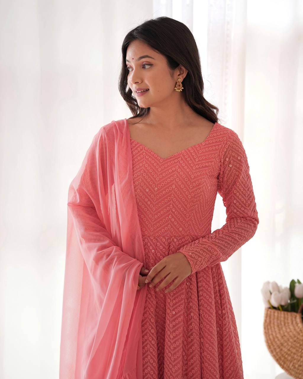RaniI Ruffled Flared Anarkali Set