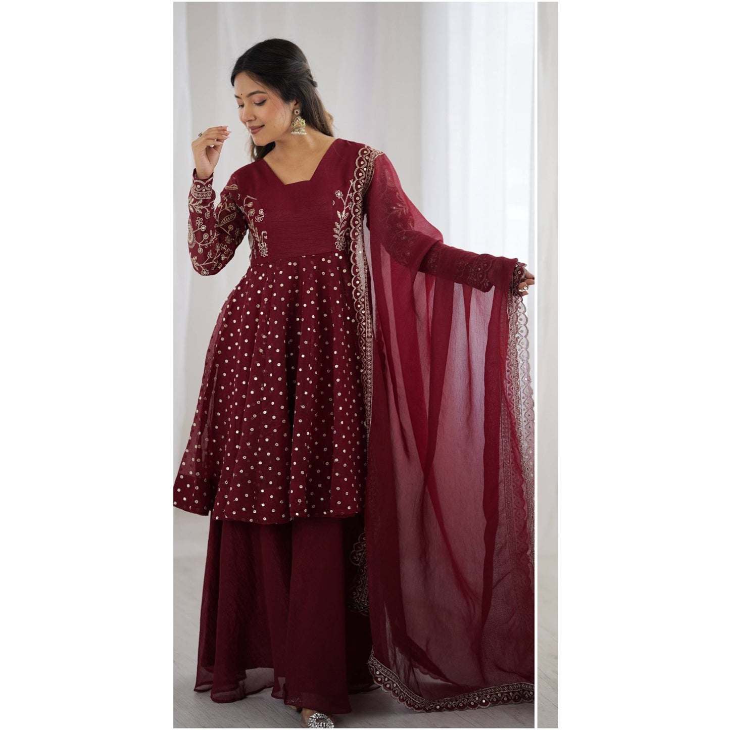 Pankhudi Embroidery Sequence Work Suit Set